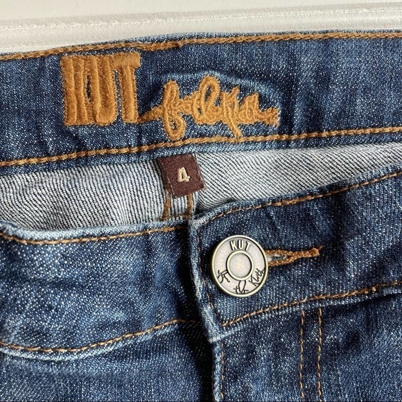 Kut From The Kloth Fray Cuff Cropped Jean Dark Blue Size 4 Catherine Boyfriend - Picture 3 of 9